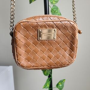 Vintage Michael Kors Woven Leather Crossbody - Est. 1981 Heritage Plaque